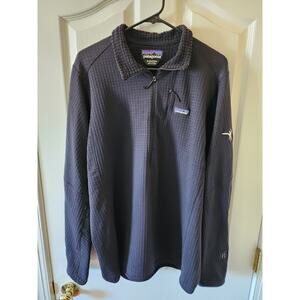 Patagonia Men's TechFace R2 Pullover Black XL Polartec Grid Fleece 1/2 Zip DWR